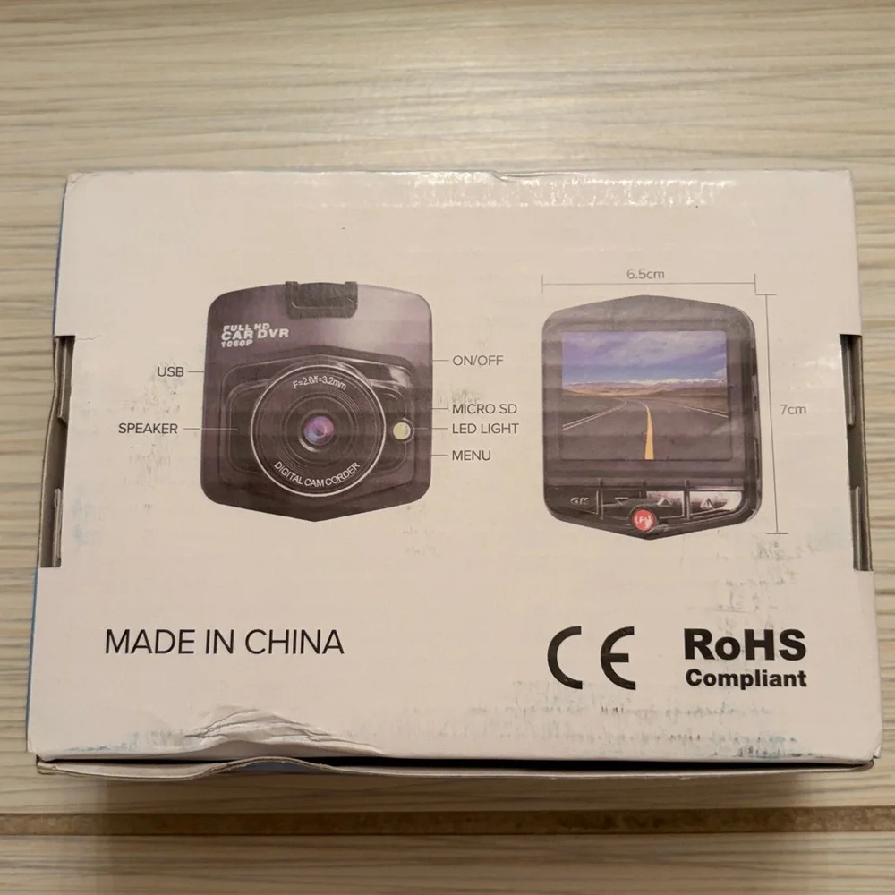Dash Cam Full HD 1080p Car DVR with Night Vision & Sound Recording
